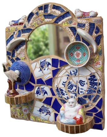 My first Chinese shrine with an accidental half moon mirror