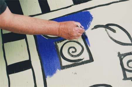 Adding the main blue central colour
