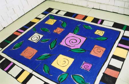 As each color was filled in a bit of each was added to the border