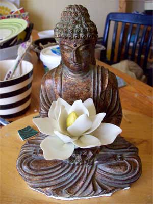 The Buddha contemplating the lotus
