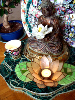 grout around the Buddha matched so well