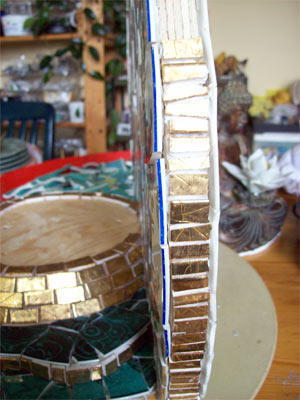 gold tile scraps worked well for the edge