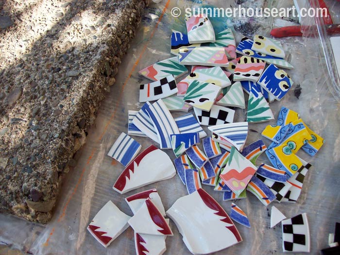 Process, Mosaic Stepping Stone Tutorial, summerhouseart.com Process, Mosaic Stepping Stone Tutorial, summerhouseart.com