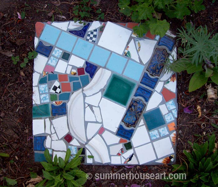 Pique Assiette Stepping Stone, summerhouseart.com