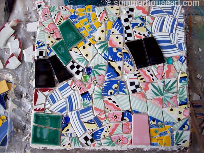 Process, Mosaic Stepping Stone Tutorial, summerhouseart.com