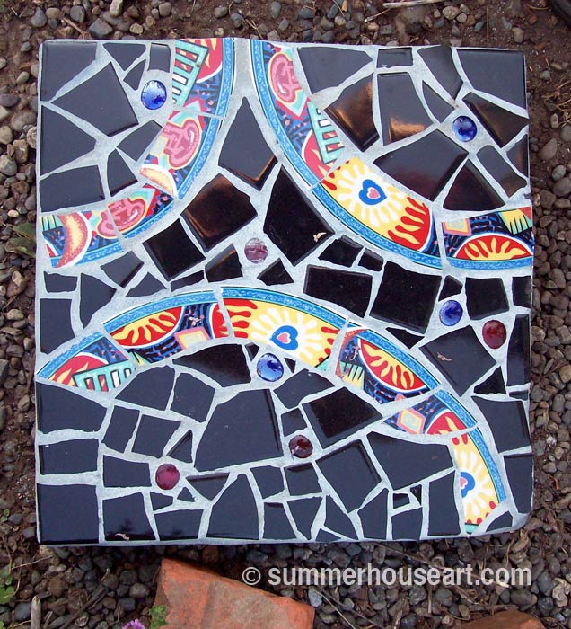 Pique Assiette Stepping Stone, summerhouseart.com