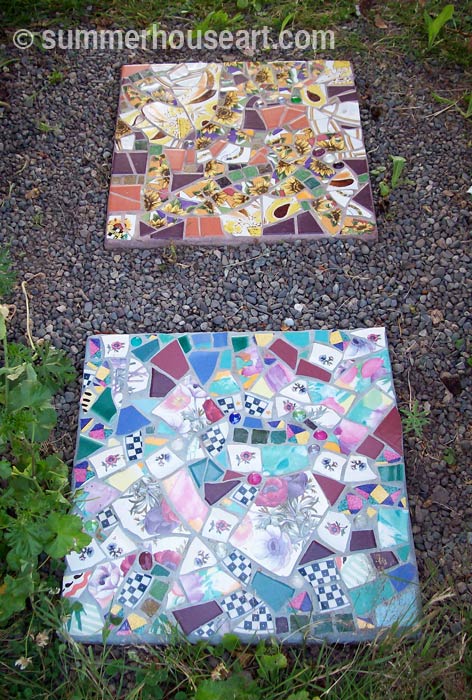 Pique Assiette Stepping Stones, summerhouseart.com