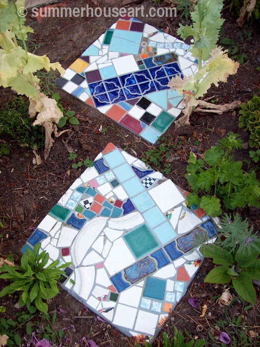 Tutorial, Pique Assiette Stepping Stones, summerhouseart.com Tutorial, Pique Assiette Stepping Stones, summerhouseart.com