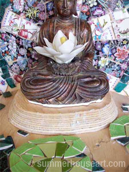 detail, progress, Buddha Shrine by Helen Bushell, summerhouseart.com
