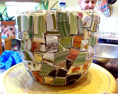 kathryn's piece Kathryn's pot before the grout