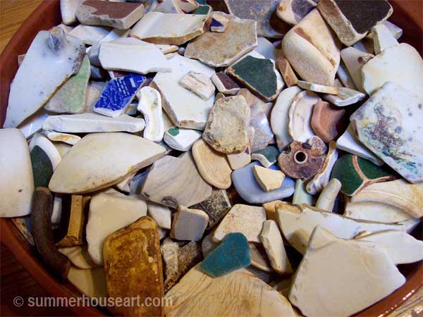 Beach Pottery shards, summerhouseart.com