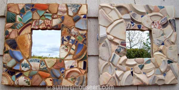  Pattern and Pale Beach Pottery mirrors by Helen Bushell, summerhouseart.com