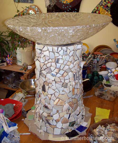 process, Beach Pottery birdbath by Helen and Will Bushell summerhouseart.com process, Beach Pottery birdbath by Helen and Will Bushell summerhouseart.com