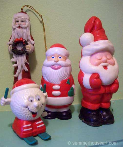 My Santa collection revisited or should I say recycled? – Summerhouse Art