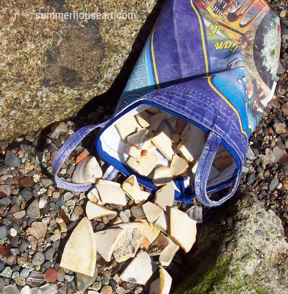 Beach Pottery Shards from Sidney BC, summerhouseart.com