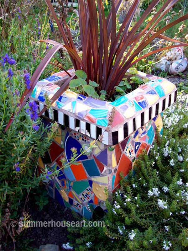 Mosaic Chimney by Helen and Will Bushell, summerhouseart.com