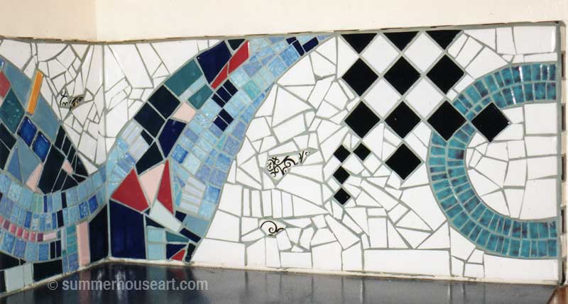 Kitchen back splash mosaic, Helen Bushell, summerhouseart.com