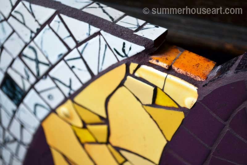 Purple Spiral Mosaic detail by Helen Bushell, summerhouseart.com