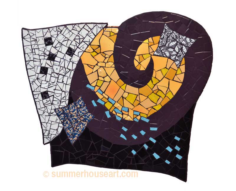 Purple Spiral mosaic by Helen Bushell, summerhouseart.com