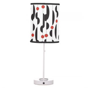 Squiggleloo Red Dot Table Lamp, at Zazzle, by Summerhouse Art