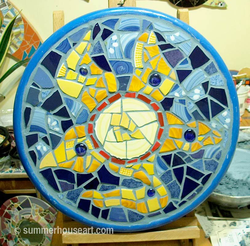 Student Murray's Tray from mosaic class Summerhouse Art