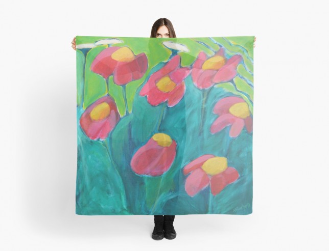 Painted Daisy scarf by Helen Bushell on Red Bubble Painted Daisy scarf by Helen Bushell on Red Bubble