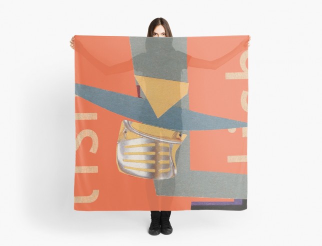"Tues Afternoon" collage scarf by Will Bushell on Red Bubble