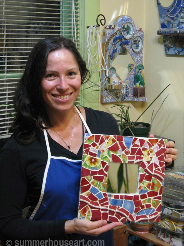 Student Irina with her Mosaic, summerhouseart.com