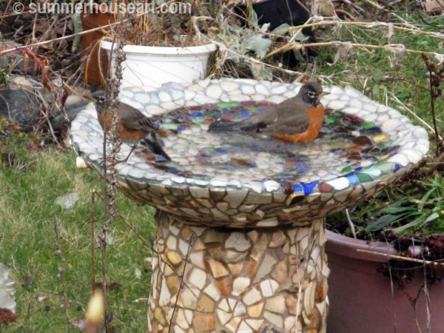 Mosaic Bird bath, summerhouseart.com