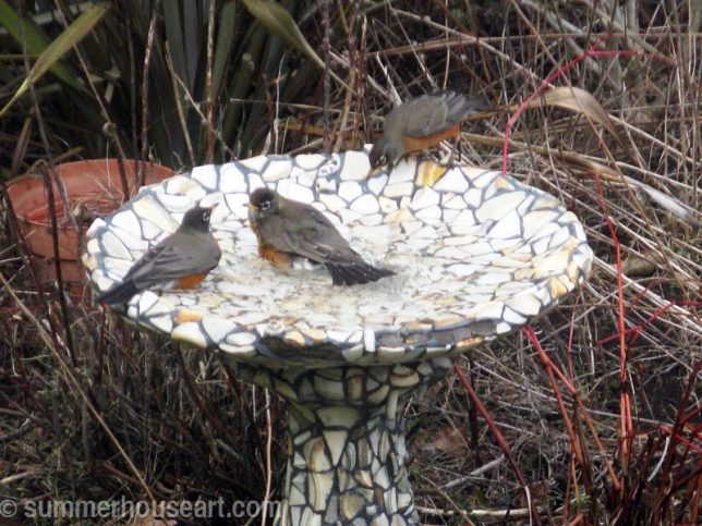 Mosaic Bird bath, summerhouseart.com