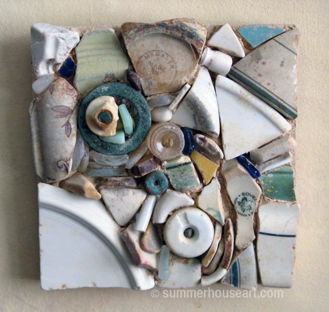 Beach Pottery wall piece, Helen Bushell, summerhouseart.com Beach Pottery wall piece, Helen Bushell, summerhouseart.com