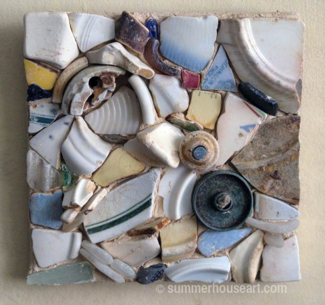 Beach Pottery wall piece, Helen Bushell, summerhouseart.com Beach Pottery wall piece, Helen Bushell, summerhouseart.com