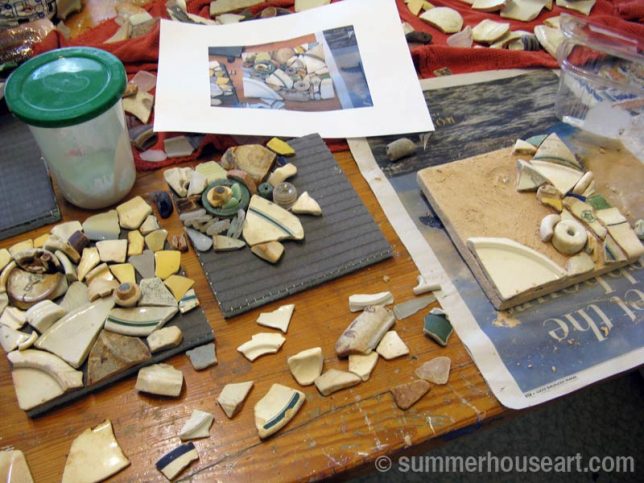 playing with beach pottery layout, summerhouseart.com playing with beach pottery layout, summerhouseart.com