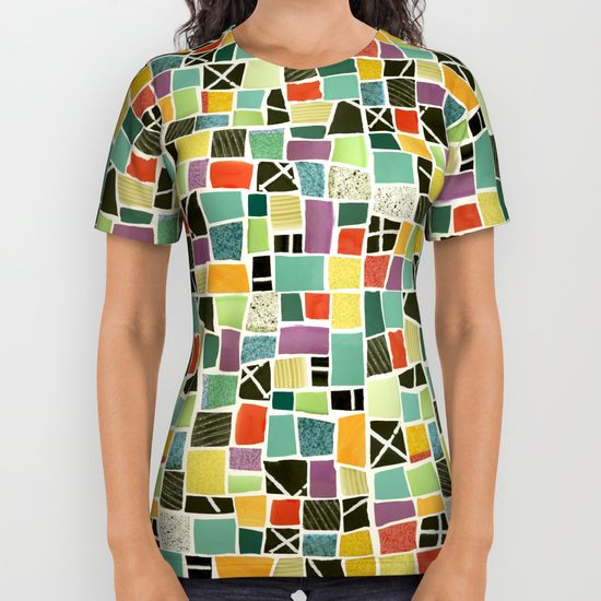 Square On-mosaic-all-over-print-shirts
