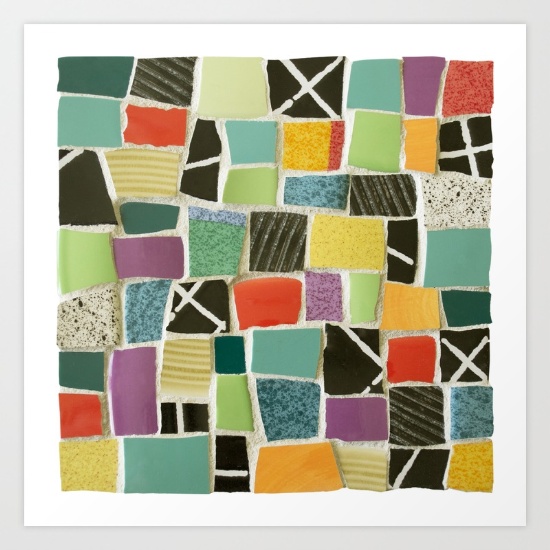 Square On mosaic-prints by Summerhouseart on Society 6