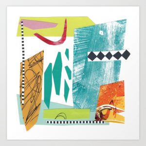 Collage by Helen Bushell, as print in Society 6 shop, summerhouseart