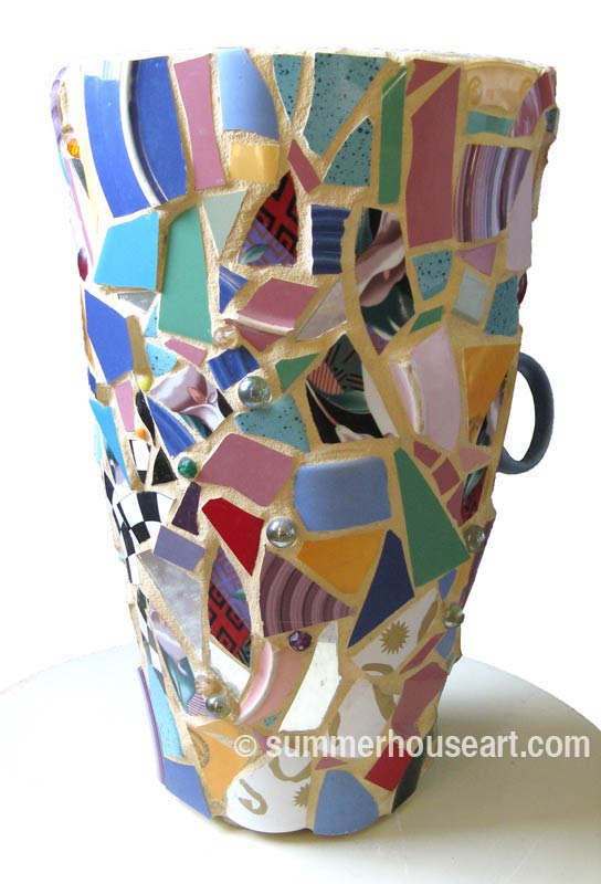 Mosaic Umbrella Stand, Helen Bushell, summerhouseart.com