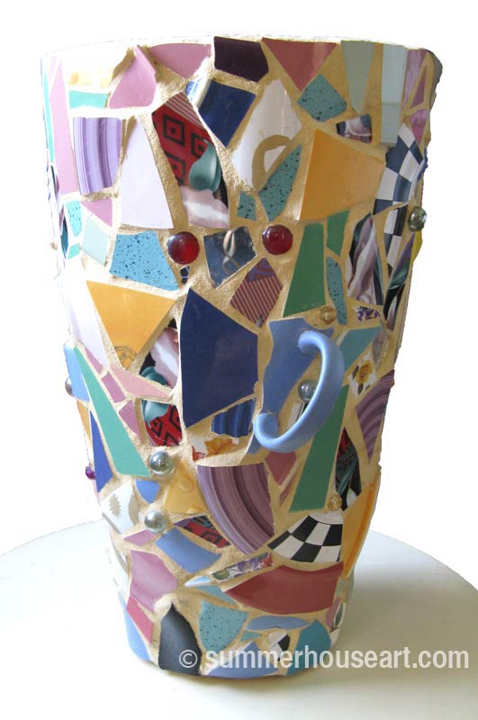 Mosaic Umbrella Stand, Helen Bushell, summerhouseart.com