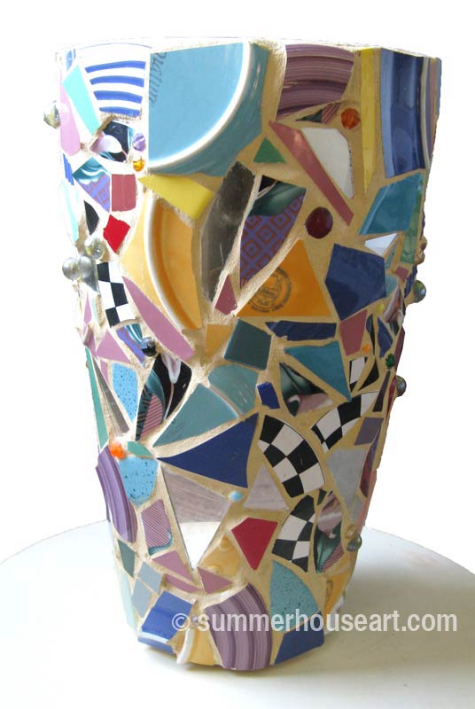 Mosaic Umbrella Stand, Helen Bushell, summerhouseart.com