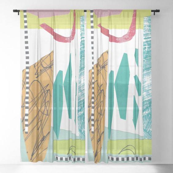 Moving Parts Sheer curtain by Summerhouse Art on Society 6