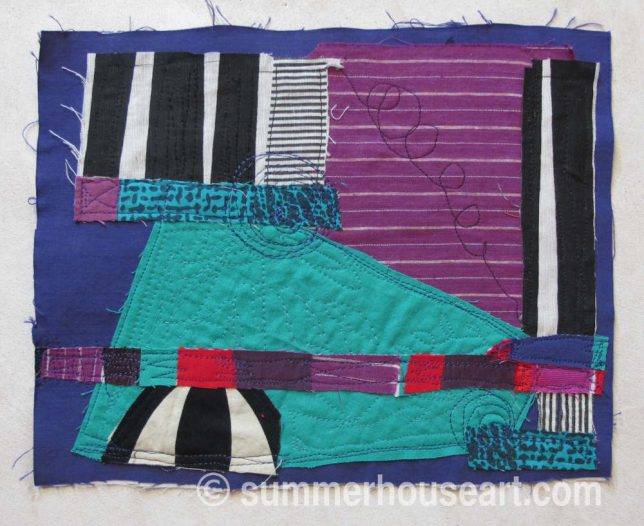 Colourband, fabric collage, by Helen Bushell, summerhouseart.com