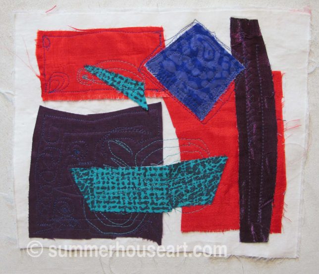 Fabric collage, Helen Bushell, summerhouseart.com