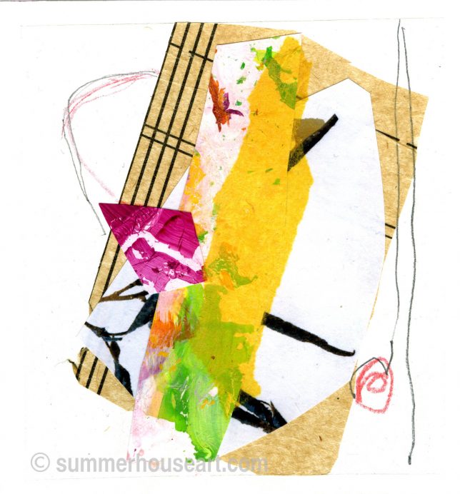 Abstract Paper collage, Helen Bushell, summerhouseart.com