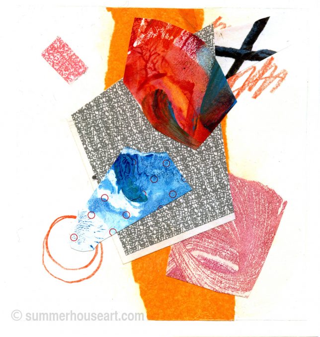 Small Abstract Paper collage, Helen Bushell, summerhouseart.com