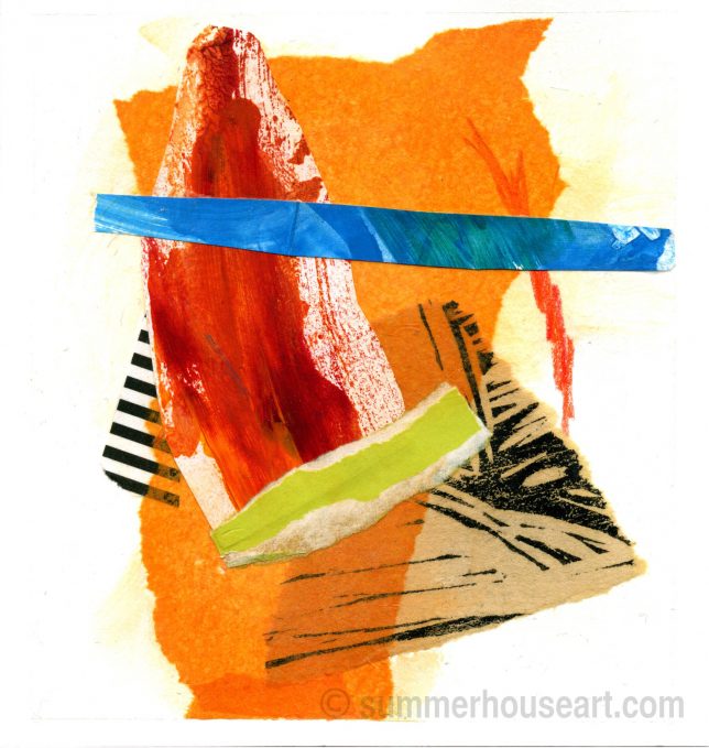 Small Abstract Paper collage, Helen Bushell, summerhouseart.com