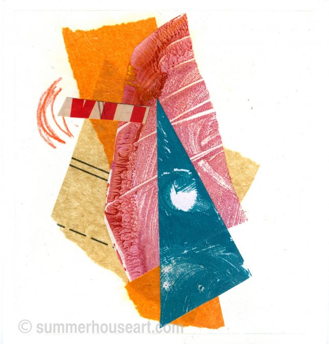 Small Abstract Paper collage, Helen Bushell, summerhouseart.com