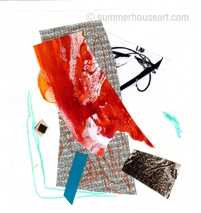Small Abstract Paper collage, Helen Bushell, summerhouseart.com