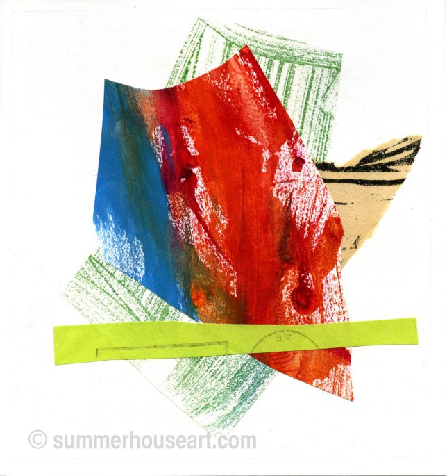 Small Abstract Paper collage, Helen Bushell, summerhouseart.com