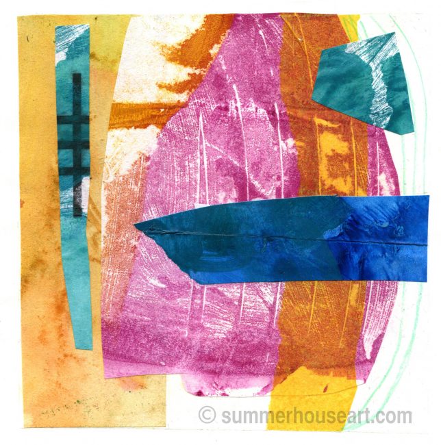 Small Abstract Paper collage, Helen Bushell, summerhouseart.com