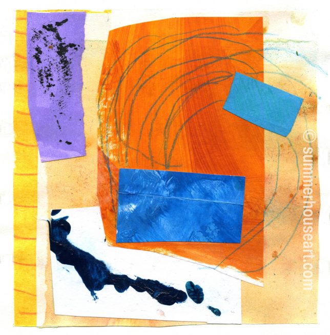 Small Abstract Paper collage, Helen Bushell, summerhouseart.com